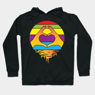 Heart Hands Rainbow Sunset Hoodie